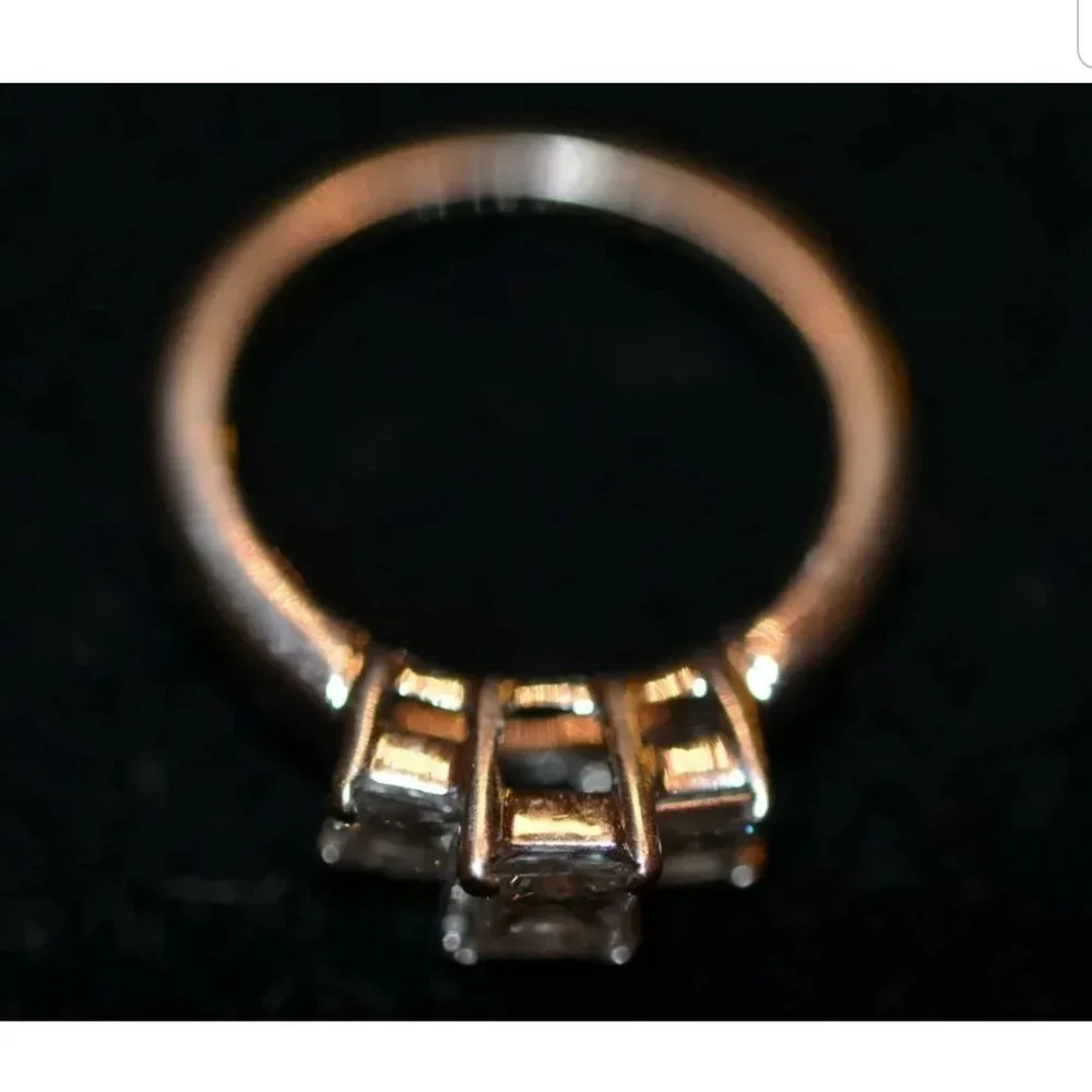 MAYORS BIRKS 18K 1 CT TRIOLOGY 3 PRINCESS DIAMOND SOLITAIRE WEDDING RING BAND